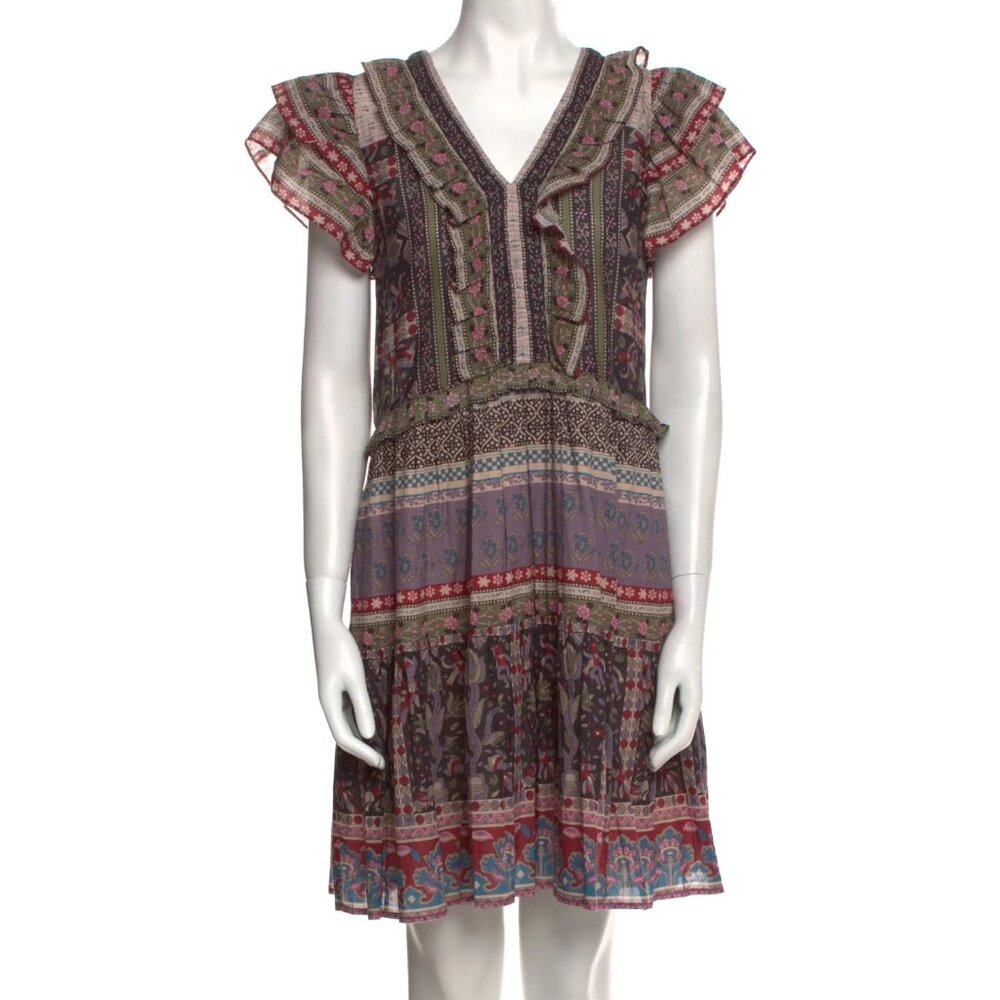 Sea New York Brooke Border Print Flutter Sleeve Mini Dress — Size S - Picture 2 of 5